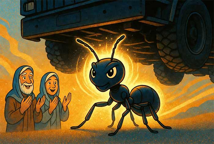 چیستان مورچه زیر تریلی