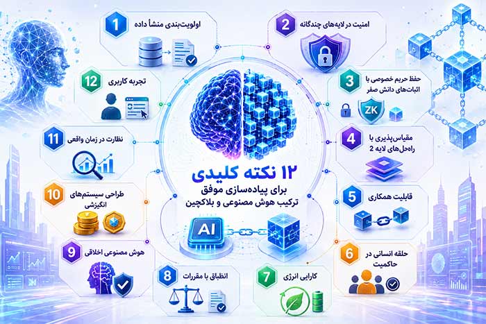 بلاکچین 12 نکته کلیدی برای پیادهسازی موفق ترکیب هوش مصنوعی و بلاکچین